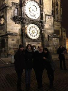 In front of the astronomical clock